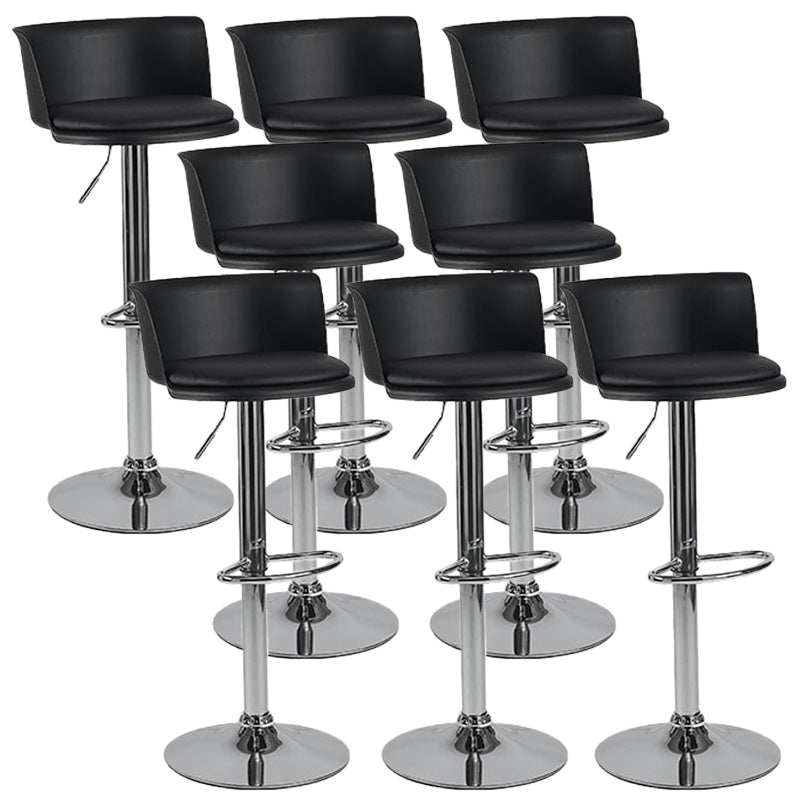 Scandinavian Adjustable Height Barstool Faux Leather Swivel Bar Stools Black 8 Piece Set Upholstered Clearhalo 'Bar Furniture' 'Bar Stools' 'bar_stools' 'furn' 'furn_bar_stools' 'Furniture' 'Kitchen & Dining Furniture' 5696124