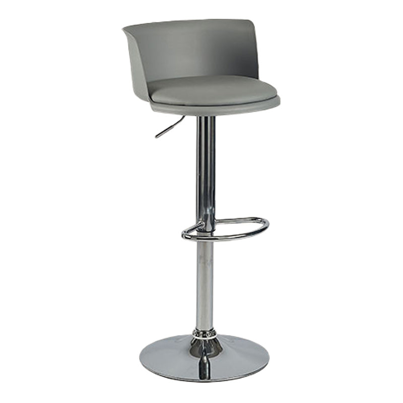 Scandinavian Adjustable Height Barstool Faux Leather Swivel Bar Stools Grey 1 Piece Upholstered Clearhalo 'Bar Furniture' 'Bar Stools' 'bar_stools' 'furn' 'furn_bar_stools' 'Furniture' 'Kitchen & Dining Furniture' 5696126