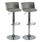 Scandinavian Adjustable Height Barstool Faux Leather Swivel Bar Stools Grey 2 Piece Set Upholstered Clearhalo 'Bar Furniture' 'Bar Stools' 'bar_stools' 'furn' 'furn_bar_stools' 'Furniture' 'Kitchen & Dining Furniture' 5696128