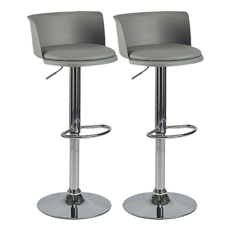 Scandinavian Adjustable Height Barstool Faux Leather Swivel Bar Stools Grey 2 Piece Set Upholstered Clearhalo 'Bar Furniture' 'Bar Stools' 'bar_stools' 'furn' 'furn_bar_stools' 'Furniture' 'Kitchen & Dining Furniture' 5696128