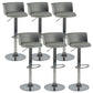Scandinavian Adjustable Height Barstool Faux Leather Swivel Bar Stools Grey 6 Piece Set Upholstered Clearhalo 'Bar Furniture' 'Bar Stools' 'bar_stools' 'furn' 'furn_bar_stools' 'Furniture' 'Kitchen & Dining Furniture' 5696132