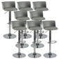 Scandinavian Adjustable Height Barstool Faux Leather Swivel Bar Stools Grey 8 Piece Set Upholstered Clearhalo 'Bar Furniture' 'Bar Stools' 'bar_stools' 'furn' 'furn_bar_stools' 'Furniture' 'Kitchen & Dining Furniture' 5696133