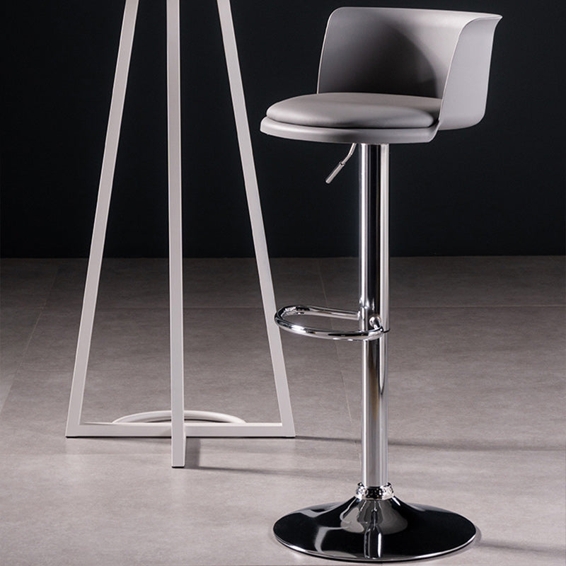Scandinavian Adjustable Height Barstool Faux Leather Swivel Bar Stools Clearhalo 'Bar Furniture' 'Bar Stools' 'bar_stools' 'furn' 'furn_bar_stools' 'Furniture' 'Kitchen & Dining Furniture' 5696134