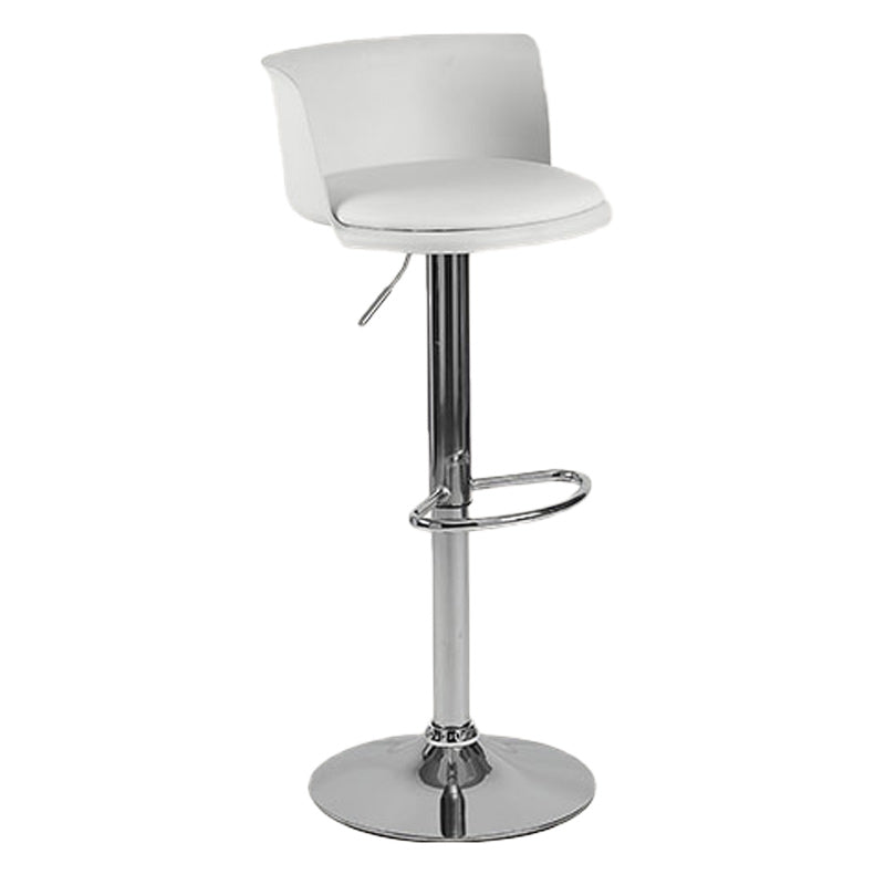 Scandinavian Adjustable Height Barstool Faux Leather Swivel Bar Stools White 1 Piece Upholstered Clearhalo 'Bar Furniture' 'Bar Stools' 'bar_stools' 'furn' 'furn_bar_stools' 'Furniture' 'Kitchen & Dining Furniture' 5696135