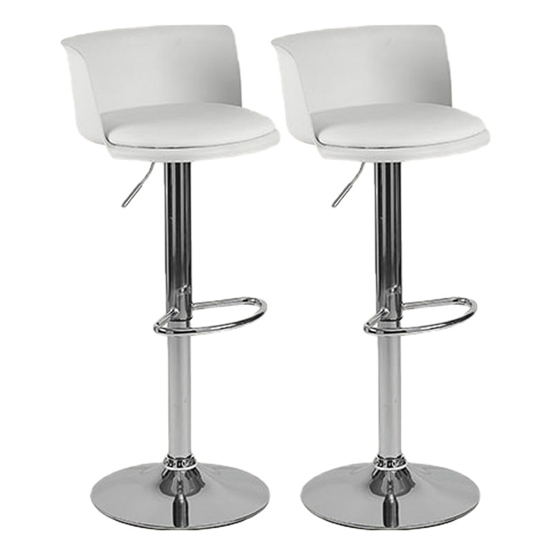 Scandinavian Adjustable Height Barstool Faux Leather Swivel Bar Stools White 2 Piece Set Upholstered Clearhalo 'Bar Furniture' 'Bar Stools' 'bar_stools' 'furn' 'furn_bar_stools' 'Furniture' 'Kitchen & Dining Furniture' 5696136