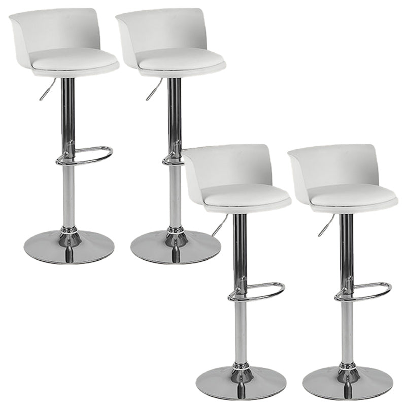 Scandinavian Adjustable Height Barstool Faux Leather Swivel Bar Stools White 4 Piece Set Upholstered Clearhalo 'Bar Furniture' 'Bar Stools' 'bar_stools' 'furn' 'furn_bar_stools' 'Furniture' 'Kitchen & Dining Furniture' 5696137