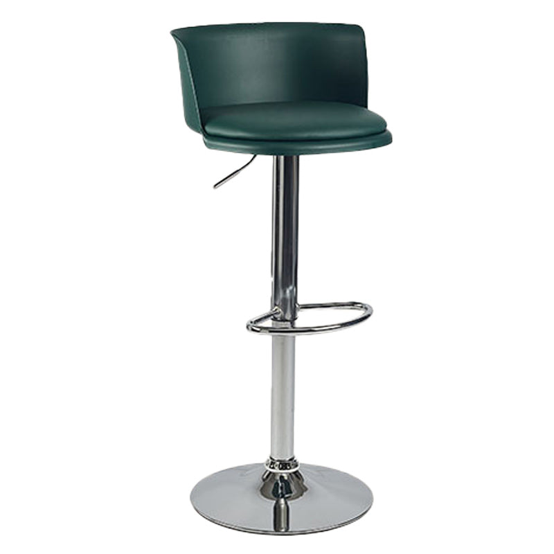 Scandinavian Adjustable Height Barstool Faux Leather Swivel Bar Stools Blackish Green 1 Piece Upholstered Clearhalo 'Bar Furniture' 'Bar Stools' 'bar_stools' 'furn' 'furn_bar_stools' 'Furniture' 'Kitchen & Dining Furniture' 5696140