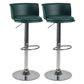Scandinavian Adjustable Height Barstool Faux Leather Swivel Bar Stools Blackish Green 2 Piece Set Upholstered Clearhalo 'Bar Furniture' 'Bar Stools' 'bar_stools' 'furn' 'furn_bar_stools' 'Furniture' 'Kitchen & Dining Furniture' 5696141