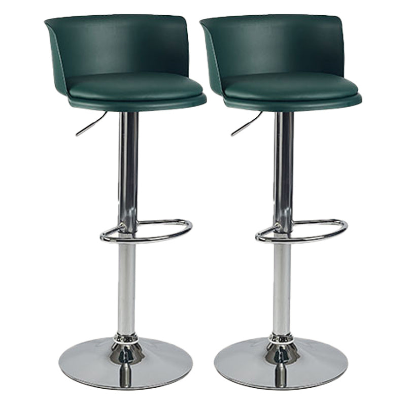 Scandinavian Adjustable Height Barstool Faux Leather Swivel Bar Stools Blackish Green 2 Piece Set Upholstered Clearhalo 'Bar Furniture' 'Bar Stools' 'bar_stools' 'furn' 'furn_bar_stools' 'Furniture' 'Kitchen & Dining Furniture' 5696141