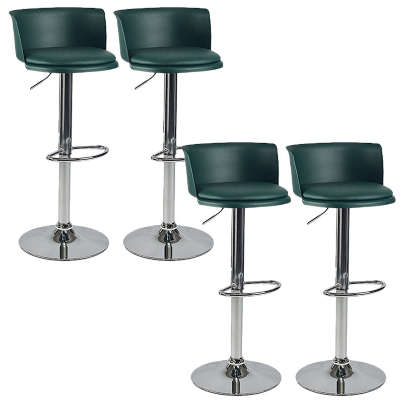 Scandinavian Adjustable Height Barstool Faux Leather Swivel Bar Stools Blackish Green 4 Piece Set Upholstered Clearhalo 'Bar Furniture' 'Bar Stools' 'bar_stools' 'furn' 'furn_bar_stools' 'Furniture' 'Kitchen & Dining Furniture' 5696142