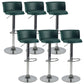 Scandinavian Adjustable Height Barstool Faux Leather Swivel Bar Stools Blackish Green 6 Piece Set Upholstered Clearhalo 'Bar Furniture' 'Bar Stools' 'bar_stools' 'furn' 'furn_bar_stools' 'Furniture' 'Kitchen & Dining Furniture' 5696143