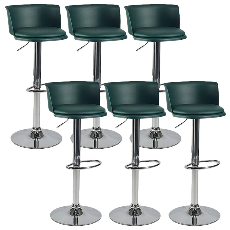 Scandinavian Adjustable Height Barstool Faux Leather Swivel Bar Stools Blackish Green 6 Piece Set Upholstered Clearhalo 'Bar Furniture' 'Bar Stools' 'bar_stools' 'furn' 'furn_bar_stools' 'Furniture' 'Kitchen & Dining Furniture' 5696143