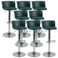 Scandinavian Adjustable Height Barstool Faux Leather Swivel Bar Stools Blackish Green 8 Piece Set Upholstered Clearhalo 'Bar Furniture' 'Bar Stools' 'bar_stools' 'furn' 'furn_bar_stools' 'Furniture' 'Kitchen & Dining Furniture' 5696144