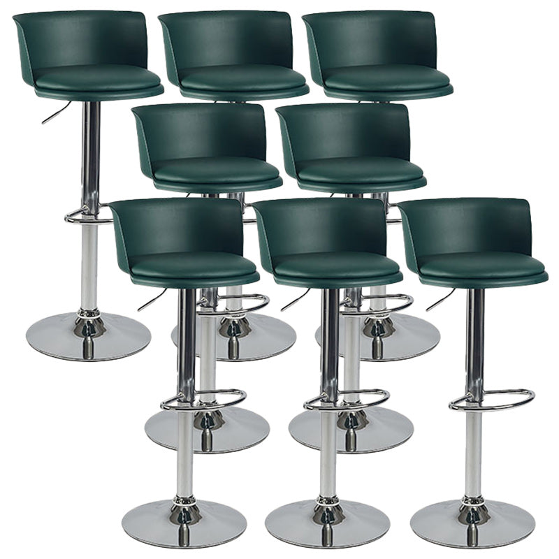 Scandinavian Adjustable Height Barstool Faux Leather Swivel Bar Stools Blackish Green 8 Piece Set Upholstered Clearhalo 'Bar Furniture' 'Bar Stools' 'bar_stools' 'furn' 'furn_bar_stools' 'Furniture' 'Kitchen & Dining Furniture' 5696144
