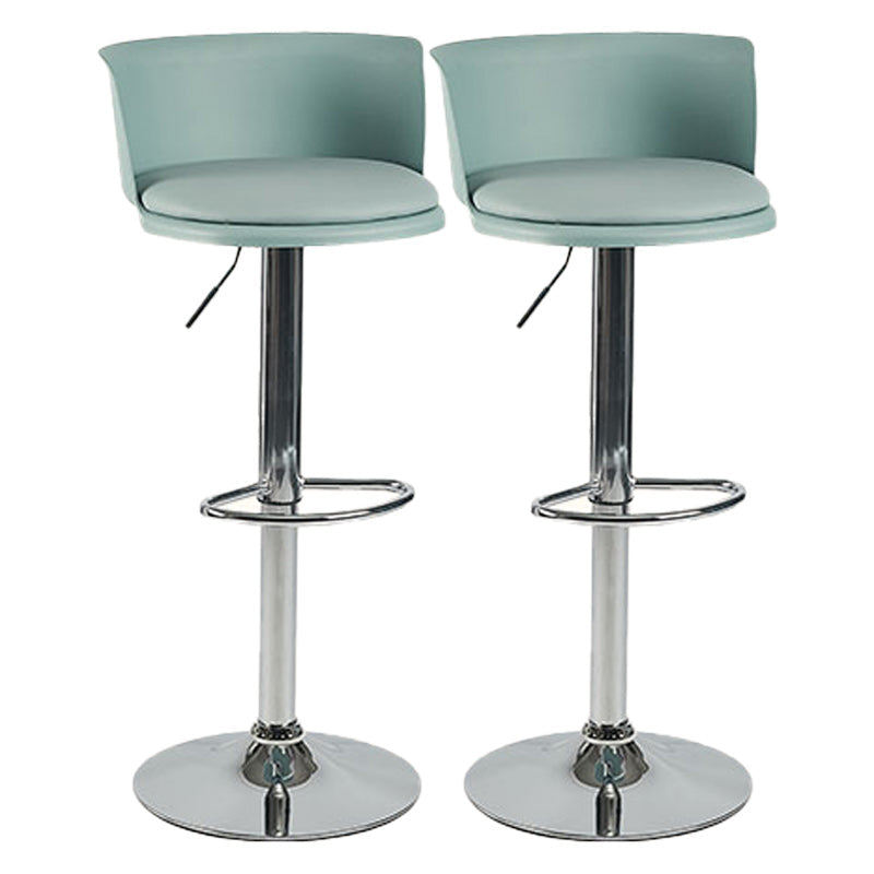 Scandinavian Adjustable Height Barstool Faux Leather Swivel Bar Stools Mint Green 2 Piece Set Upholstered Clearhalo 'Bar Furniture' 'Bar Stools' 'bar_stools' 'furn' 'furn_bar_stools' 'Furniture' 'Kitchen & Dining Furniture' 5696146