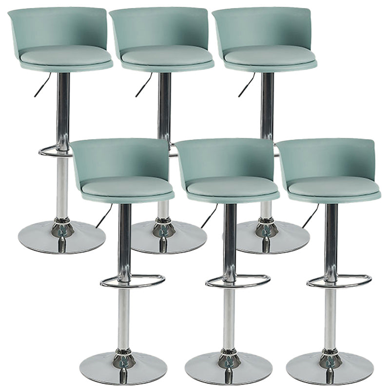 Scandinavian Adjustable Height Barstool Faux Leather Swivel Bar Stools Mint Green 6 Piece Set Upholstered Clearhalo 'Bar Furniture' 'Bar Stools' 'bar_stools' 'furn' 'furn_bar_stools' 'Furniture' 'Kitchen & Dining Furniture' 5696148