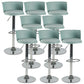 Scandinavian Adjustable Height Barstool Faux Leather Swivel Bar Stools Mint Green 8 Piece Set Upholstered Clearhalo 'Bar Furniture' 'Bar Stools' 'bar_stools' 'furn' 'furn_bar_stools' 'Furniture' 'Kitchen & Dining Furniture' 5696149