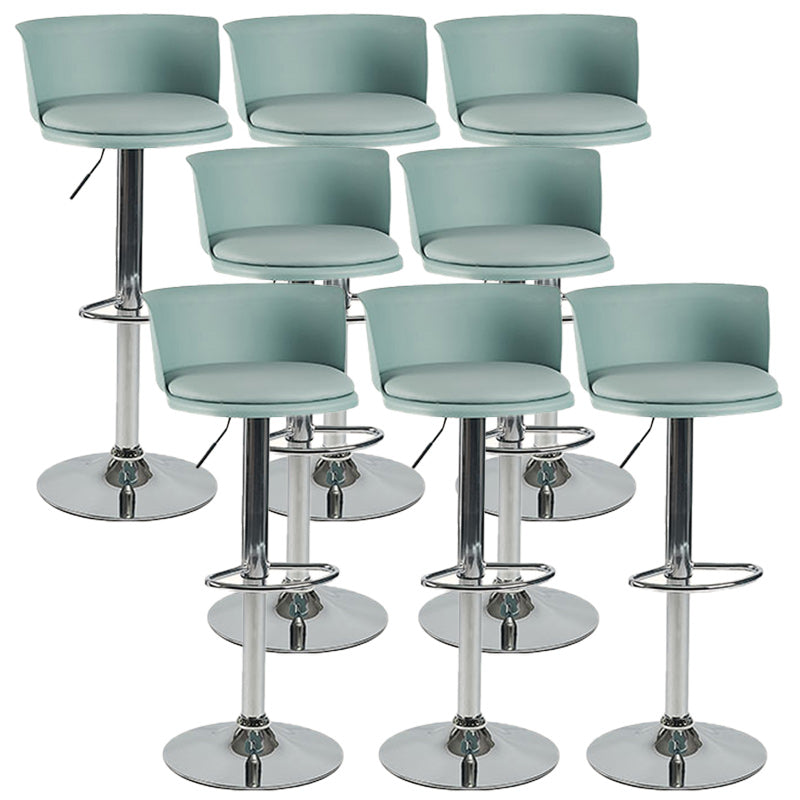 Scandinavian Adjustable Height Barstool Faux Leather Swivel Bar Stools Mint Green 8 Piece Set Upholstered Clearhalo 'Bar Furniture' 'Bar Stools' 'bar_stools' 'furn' 'furn_bar_stools' 'Furniture' 'Kitchen & Dining Furniture' 5696149
