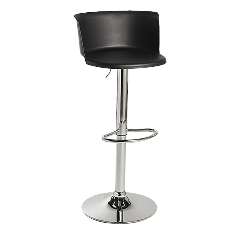 Scandinavian Adjustable Height Barstool Faux Leather Swivel Bar Stools Black 1 Piece Non-Upholstered Clearhalo 'Bar Furniture' 'Bar Stools' 'bar_stools' 'furn' 'furn_bar_stools' 'Furniture' 'Kitchen & Dining Furniture' 5696150