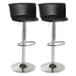 Scandinavian Adjustable Height Barstool Faux Leather Swivel Bar Stools Black 2 Piece Set Non-Upholstered Clearhalo 'Bar Furniture' 'Bar Stools' 'bar_stools' 'furn' 'furn_bar_stools' 'Furniture' 'Kitchen & Dining Furniture' 5696151