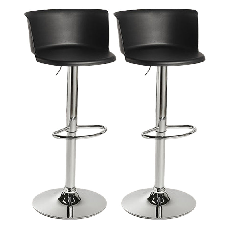 Scandinavian Adjustable Height Barstool Faux Leather Swivel Bar Stools Black 2 Piece Set Non-Upholstered Clearhalo 'Bar Furniture' 'Bar Stools' 'bar_stools' 'furn' 'furn_bar_stools' 'Furniture' 'Kitchen & Dining Furniture' 5696151