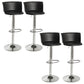 Scandinavian Adjustable Height Barstool Faux Leather Swivel Bar Stools Black 4 Piece Set Non-Upholstered Clearhalo 'Bar Furniture' 'Bar Stools' 'bar_stools' 'furn' 'furn_bar_stools' 'Furniture' 'Kitchen & Dining Furniture' 5696152