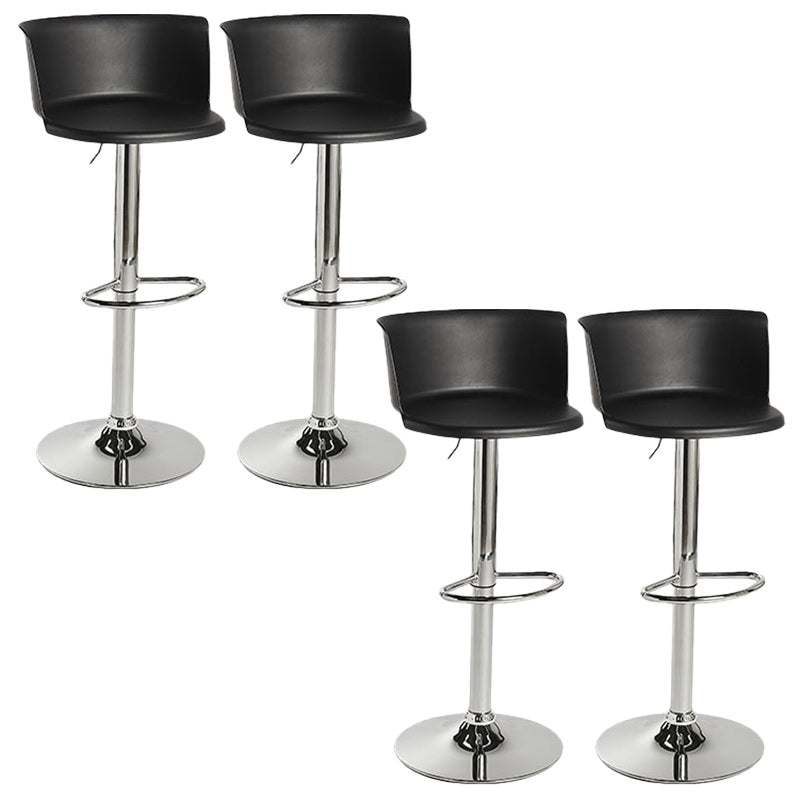 Scandinavian Adjustable Height Barstool Faux Leather Swivel Bar Stools Black 4 Piece Set Non-Upholstered Clearhalo 'Bar Furniture' 'Bar Stools' 'bar_stools' 'furn' 'furn_bar_stools' 'Furniture' 'Kitchen & Dining Furniture' 5696152