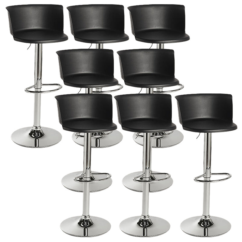 Scandinavian Adjustable Height Barstool Faux Leather Swivel Bar Stools Black 8 Piece Set Non-Upholstered Clearhalo 'Bar Furniture' 'Bar Stools' 'bar_stools' 'furn' 'furn_bar_stools' 'Furniture' 'Kitchen & Dining Furniture' 5696154