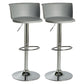 Scandinavian Adjustable Height Barstool Faux Leather Swivel Bar Stools Grey 2 Piece Set Non-Upholstered Clearhalo 'Bar Furniture' 'Bar Stools' 'bar_stools' 'furn' 'furn_bar_stools' 'Furniture' 'Kitchen & Dining Furniture' 5696156