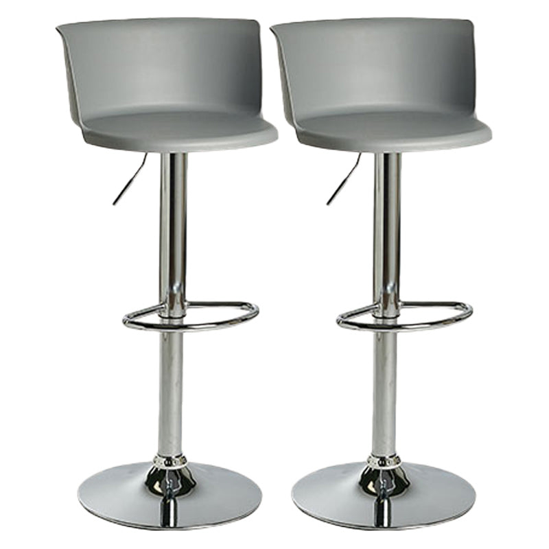 Scandinavian Adjustable Height Barstool Faux Leather Swivel Bar Stools Grey 2 Piece Set Non-Upholstered Clearhalo 'Bar Furniture' 'Bar Stools' 'bar_stools' 'furn' 'furn_bar_stools' 'Furniture' 'Kitchen & Dining Furniture' 5696156
