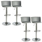 Scandinavian Adjustable Height Barstool Faux Leather Swivel Bar Stools Grey 4 Piece Set Non-Upholstered Clearhalo 'Bar Furniture' 'Bar Stools' 'bar_stools' 'furn' 'furn_bar_stools' 'Furniture' 'Kitchen & Dining Furniture' 5696157