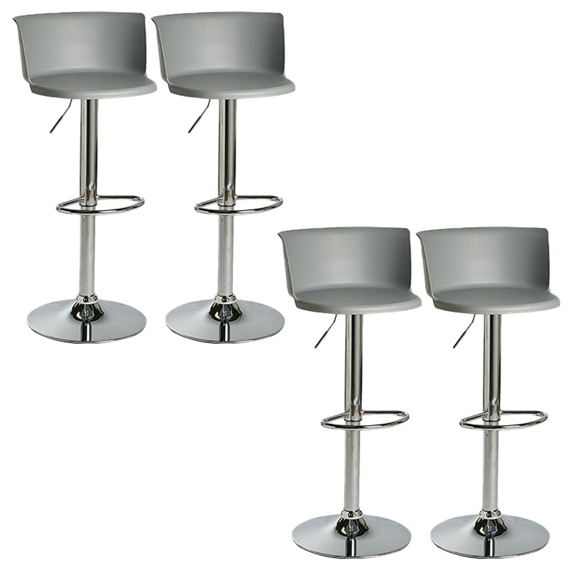 Scandinavian Adjustable Height Barstool Faux Leather Swivel Bar Stools Grey 4 Piece Set Non-Upholstered Clearhalo 'Bar Furniture' 'Bar Stools' 'bar_stools' 'furn' 'furn_bar_stools' 'Furniture' 'Kitchen & Dining Furniture' 5696157