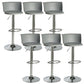 Scandinavian Adjustable Height Barstool Faux Leather Swivel Bar Stools Grey 6 Piece Set Non-Upholstered Clearhalo 'Bar Furniture' 'Bar Stools' 'bar_stools' 'furn' 'furn_bar_stools' 'Furniture' 'Kitchen & Dining Furniture' 5696158