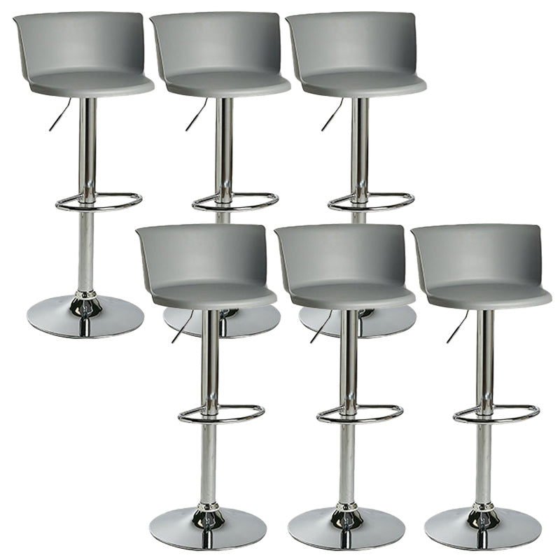 Scandinavian Adjustable Height Barstool Faux Leather Swivel Bar Stools Grey 6 Piece Set Non-Upholstered Clearhalo 'Bar Furniture' 'Bar Stools' 'bar_stools' 'furn' 'furn_bar_stools' 'Furniture' 'Kitchen & Dining Furniture' 5696158