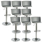 Scandinavian Adjustable Height Barstool Faux Leather Swivel Bar Stools Grey 8 Piece Set Non-Upholstered Clearhalo 'Bar Furniture' 'Bar Stools' 'bar_stools' 'furn' 'furn_bar_stools' 'Furniture' 'Kitchen & Dining Furniture' 5696159