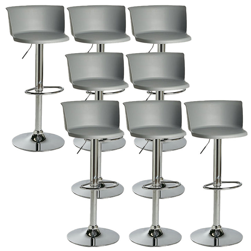 Scandinavian Adjustable Height Barstool Faux Leather Swivel Bar Stools Grey 8 Piece Set Non-Upholstered Clearhalo 'Bar Furniture' 'Bar Stools' 'bar_stools' 'furn' 'furn_bar_stools' 'Furniture' 'Kitchen & Dining Furniture' 5696159