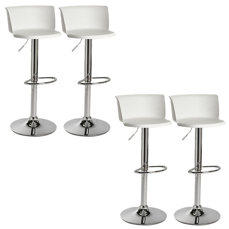 Scandinavian Adjustable Height Barstool Faux Leather Swivel Bar Stools White 4 Piece Set Non-Upholstered Clearhalo 'Bar Furniture' 'Bar Stools' 'bar_stools' 'furn' 'furn_bar_stools' 'Furniture' 'Kitchen & Dining Furniture' 5696162