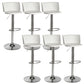 Scandinavian Adjustable Height Barstool Faux Leather Swivel Bar Stools White 6 Piece Set Non-Upholstered Clearhalo 'Bar Furniture' 'Bar Stools' 'bar_stools' 'furn' 'furn_bar_stools' 'Furniture' 'Kitchen & Dining Furniture' 5696163