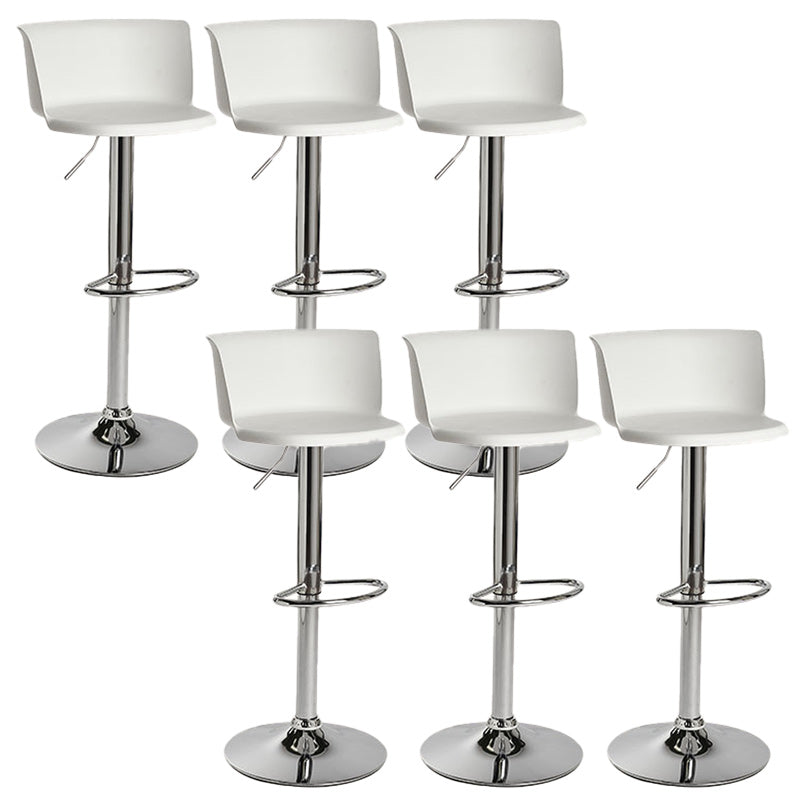 Scandinavian Adjustable Height Barstool Faux Leather Swivel Bar Stools White 6 Piece Set Non-Upholstered Clearhalo 'Bar Furniture' 'Bar Stools' 'bar_stools' 'furn' 'furn_bar_stools' 'Furniture' 'Kitchen & Dining Furniture' 5696163