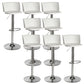 Scandinavian Adjustable Height Barstool Faux Leather Swivel Bar Stools White 8 Piece Set Non-Upholstered Clearhalo 'Bar Furniture' 'Bar Stools' 'bar_stools' 'furn' 'furn_bar_stools' 'Furniture' 'Kitchen & Dining Furniture' 5696164