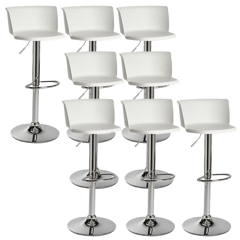 Scandinavian Adjustable Height Barstool Faux Leather Swivel Bar Stools White 8 Piece Set Non-Upholstered Clearhalo 'Bar Furniture' 'Bar Stools' 'bar_stools' 'furn' 'furn_bar_stools' 'Furniture' 'Kitchen & Dining Furniture' 5696164