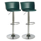 Scandinavian Adjustable Height Barstool Faux Leather Swivel Bar Stools Blackish Green 2 Piece Set Non-Upholstered Clearhalo 'Bar Furniture' 'Bar Stools' 'bar_stools' 'furn' 'furn_bar_stools' 'Furniture' 'Kitchen & Dining Furniture' 5696166