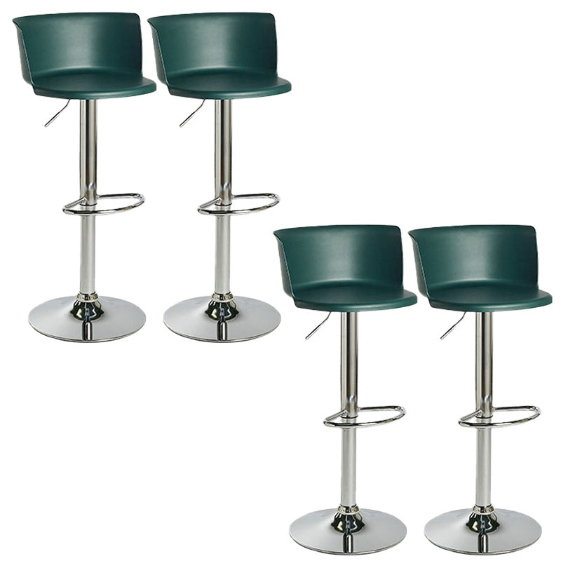Scandinavian Adjustable Height Barstool Faux Leather Swivel Bar Stools Blackish Green 4 Piece Set Non-Upholstered Clearhalo 'Bar Furniture' 'Bar Stools' 'bar_stools' 'furn' 'furn_bar_stools' 'Furniture' 'Kitchen & Dining Furniture' 5696167