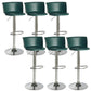 Scandinavian Adjustable Height Barstool Faux Leather Swivel Bar Stools Blackish Green 6 Piece Set Non-Upholstered Clearhalo 'Bar Furniture' 'Bar Stools' 'bar_stools' 'furn' 'furn_bar_stools' 'Furniture' 'Kitchen & Dining Furniture' 5696168