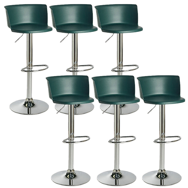 Scandinavian Adjustable Height Barstool Faux Leather Swivel Bar Stools Blackish Green 6 Piece Set Non-Upholstered Clearhalo 'Bar Furniture' 'Bar Stools' 'bar_stools' 'furn' 'furn_bar_stools' 'Furniture' 'Kitchen & Dining Furniture' 5696168