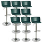 Scandinavian Adjustable Height Barstool Faux Leather Swivel Bar Stools Blackish Green 8 Piece Set Non-Upholstered Clearhalo 'Bar Furniture' 'Bar Stools' 'bar_stools' 'furn' 'furn_bar_stools' 'Furniture' 'Kitchen & Dining Furniture' 5696169