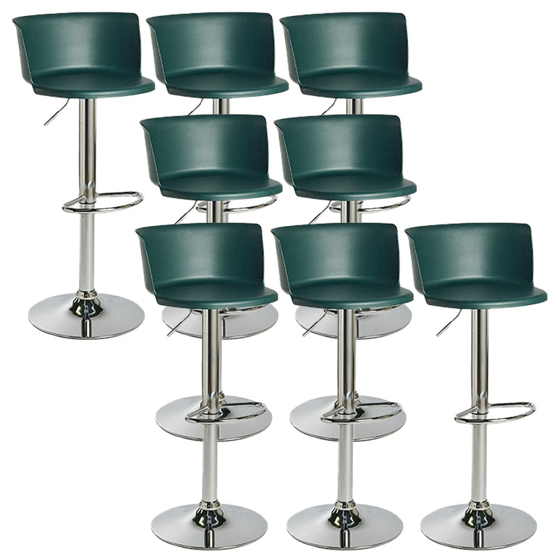 Scandinavian Adjustable Height Barstool Faux Leather Swivel Bar Stools Blackish Green 8 Piece Set Non-Upholstered Clearhalo 'Bar Furniture' 'Bar Stools' 'bar_stools' 'furn' 'furn_bar_stools' 'Furniture' 'Kitchen & Dining Furniture' 5696169