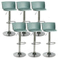 Scandinavian Adjustable Height Barstool Faux Leather Swivel Bar Stools Mint Green 6 Piece Set Non-Upholstered Clearhalo 'Bar Furniture' 'Bar Stools' 'bar_stools' 'furn' 'furn_bar_stools' 'Furniture' 'Kitchen & Dining Furniture' 5696173