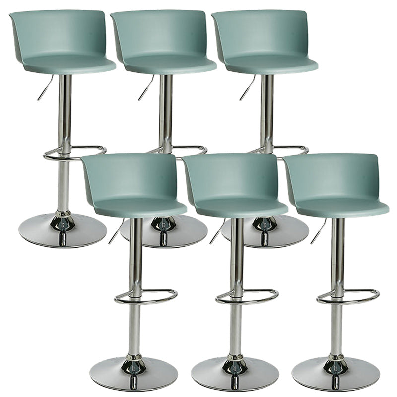 Scandinavian Adjustable Height Barstool Faux Leather Swivel Bar Stools Mint Green 6 Piece Set Non-Upholstered Clearhalo 'Bar Furniture' 'Bar Stools' 'bar_stools' 'furn' 'furn_bar_stools' 'Furniture' 'Kitchen & Dining Furniture' 5696173