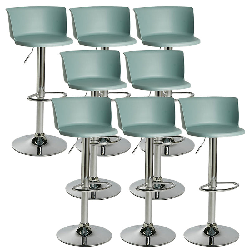 Scandinavian Adjustable Height Barstool Faux Leather Swivel Bar Stools Mint Green 8 Piece Set Non-Upholstered Clearhalo 'Bar Furniture' 'Bar Stools' 'bar_stools' 'furn' 'furn_bar_stools' 'Furniture' 'Kitchen & Dining Furniture' 5696174